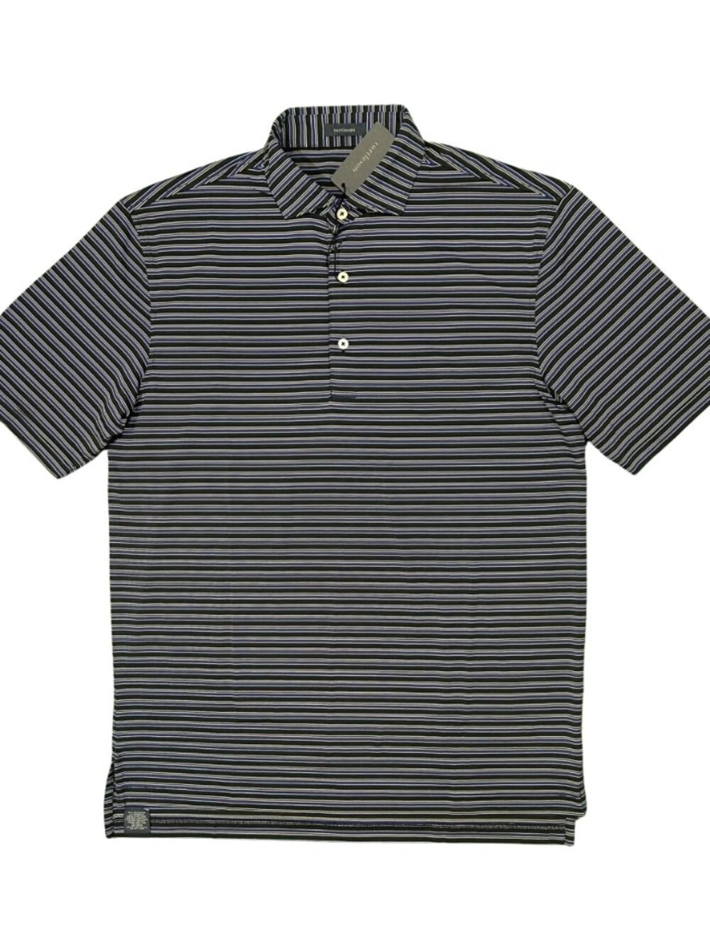 Turtleson Black / Lavender Rory Stripe Performance Polo Golf Purple MF22K07